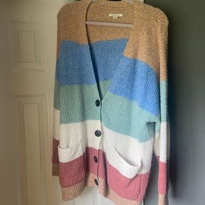 Oversized striped cardigan